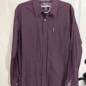 Cinch Men's Geometric Patterned Shirt in Purple